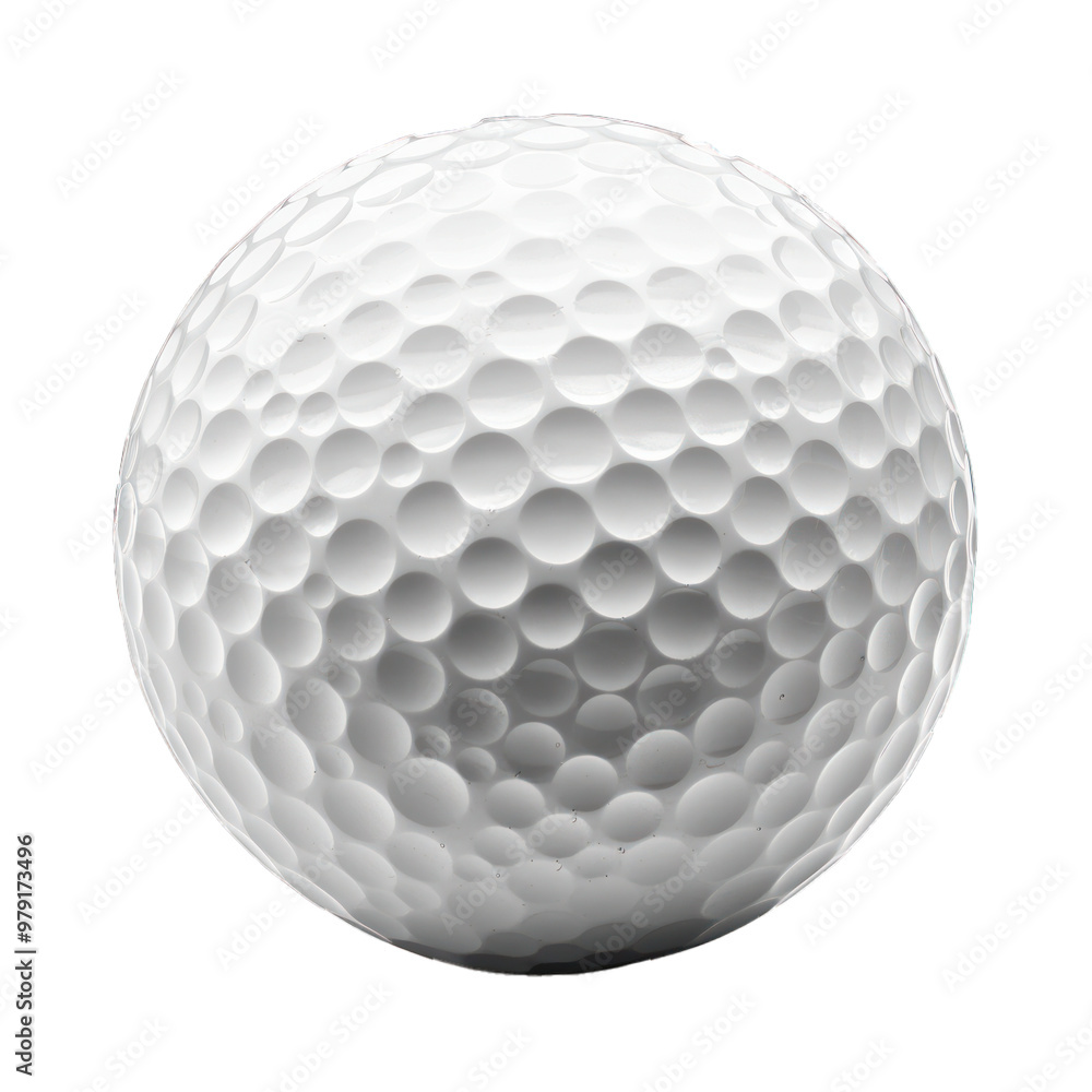 Classic white golf ball on a white background, waiting to be hit Classic white golf ball on a white background, waiting to be hit