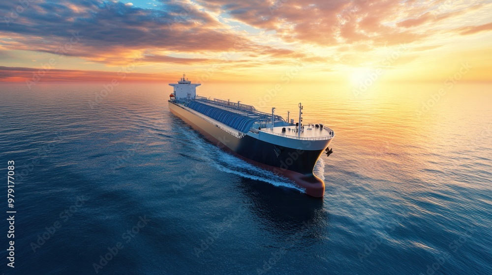 A sustainable LNG transport ship using eco-friendly fuel to transport liquefied natural gas, reducing the carbon footprint of global energy distribution A sustainable LNG transport ship using eco-friendly fuel to transport liquefied natural gas, reducing the carbon footprint of global energy distribution