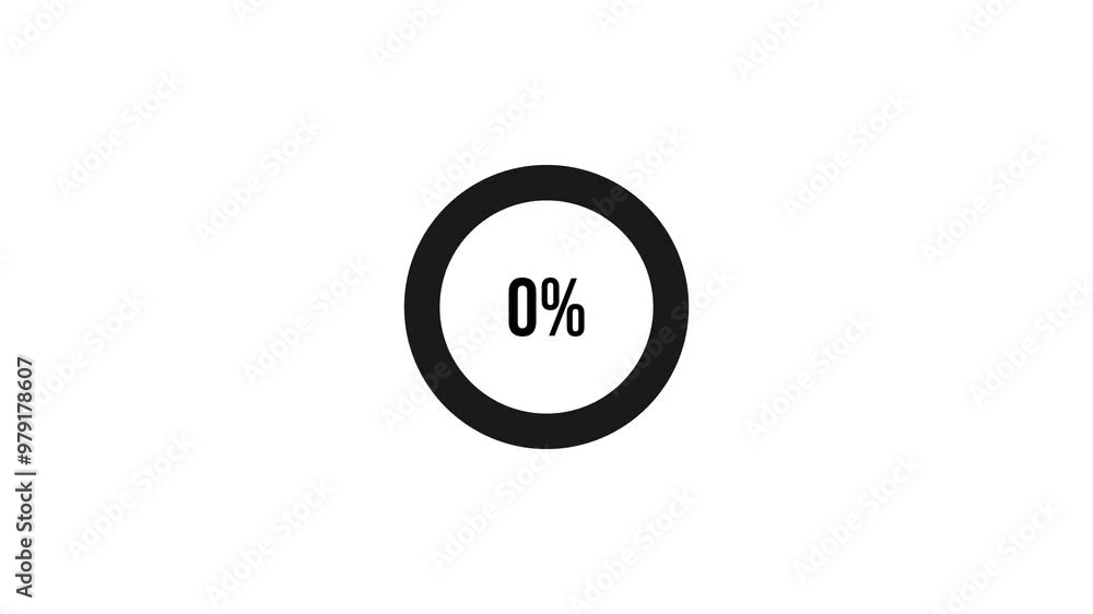 custom made wallpaper toronto digital4K Looping Motion Circle loading and progress on white background, Set of circle percentage diagrams