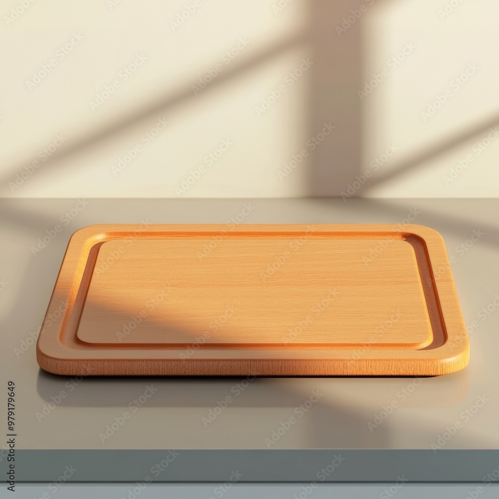 Glossy, minimalistic 3D render of a plastic kitchen cutting board Glossy, minimalistic 3D render of a plastic kitchen cutting board