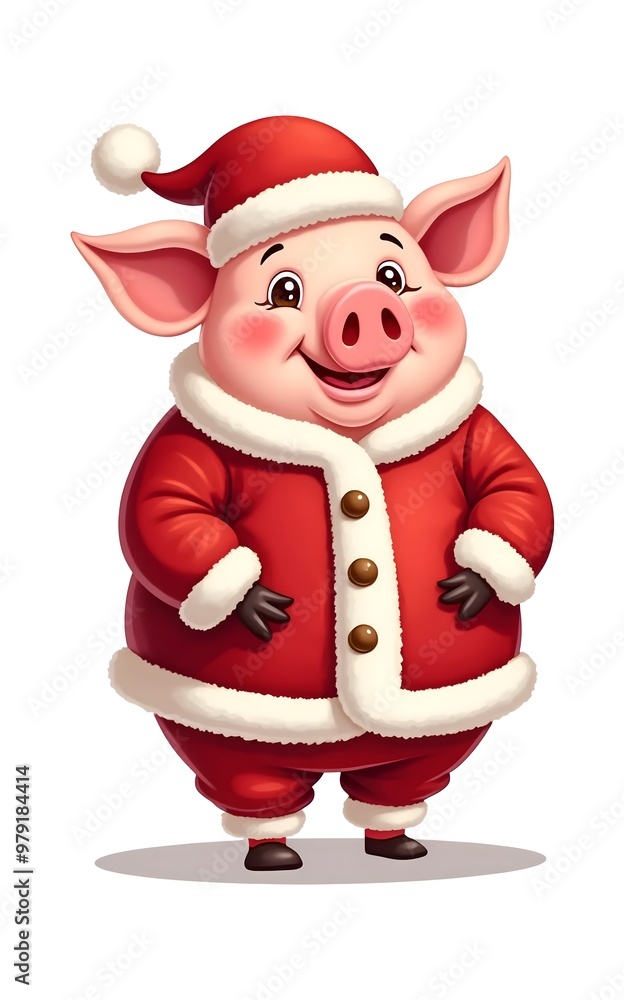 pig santa cartoon pig santa cartoon
