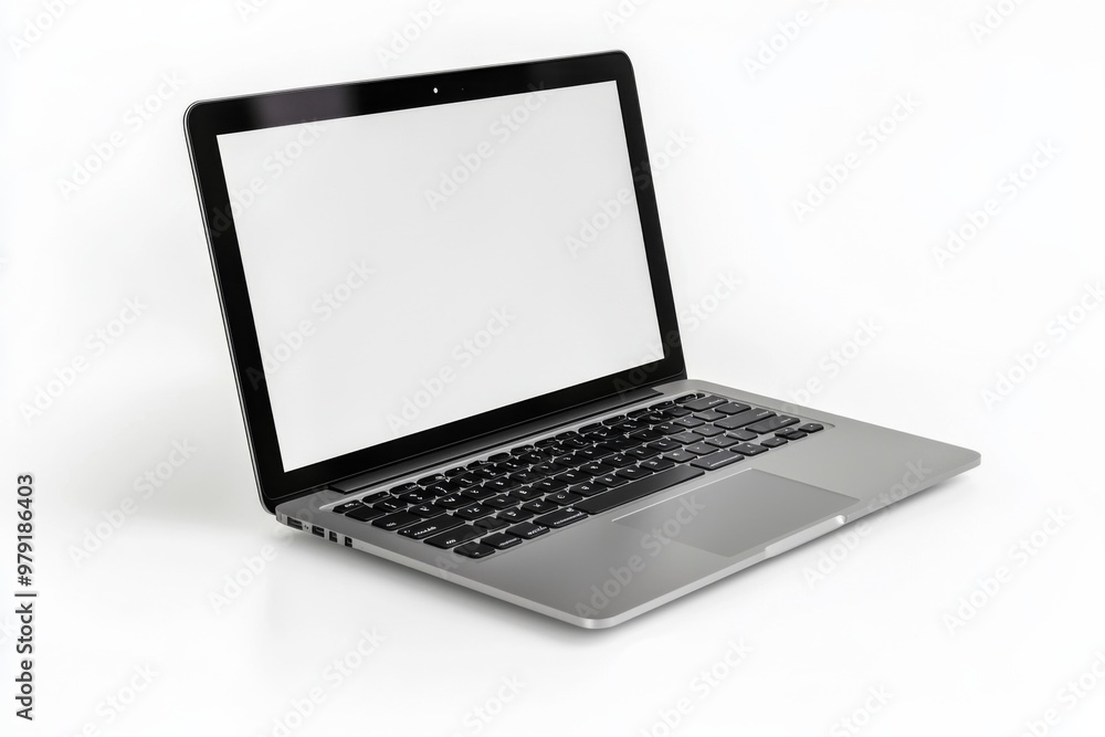 Laptop Mockup on Isolated white background created with Generative AI Laptop Mockup on Isolated white background created with Generative AI