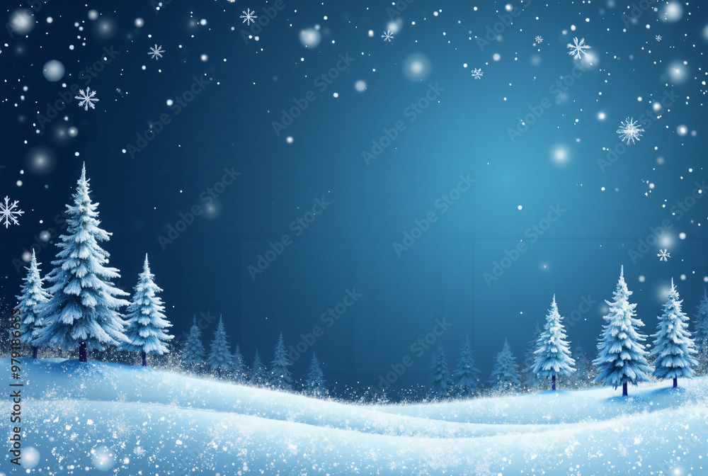 Enchanting Blue Christmas Background: Winter Wonderland Scene for Holiday Marketing and Festive Designs Enchanting Blue Christmas Background: Winter Wonderland Scene for Holiday Marketing and Festive Designs