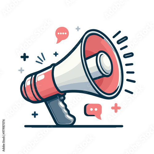 megaphone announcement message concept vector illustration