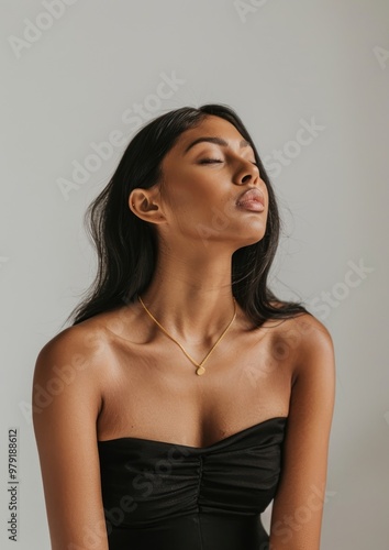 Gold necklaces photography woman accessories.