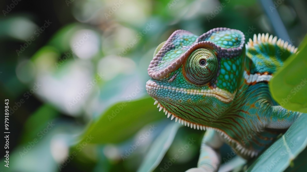 Close-up of a chameleon blending into its surroundings Close-up of a chameleon blending into its surroundings