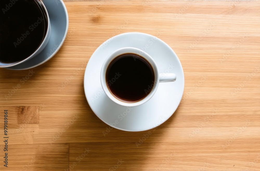 cup of coffee on wooden table cup of coffee on wooden table