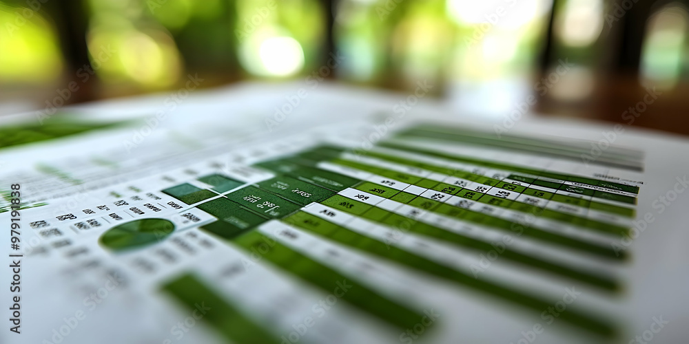 Abstract Photo of Business Growth Chart With Green Background Abstract Photo of Business Growth Chart With Green Background