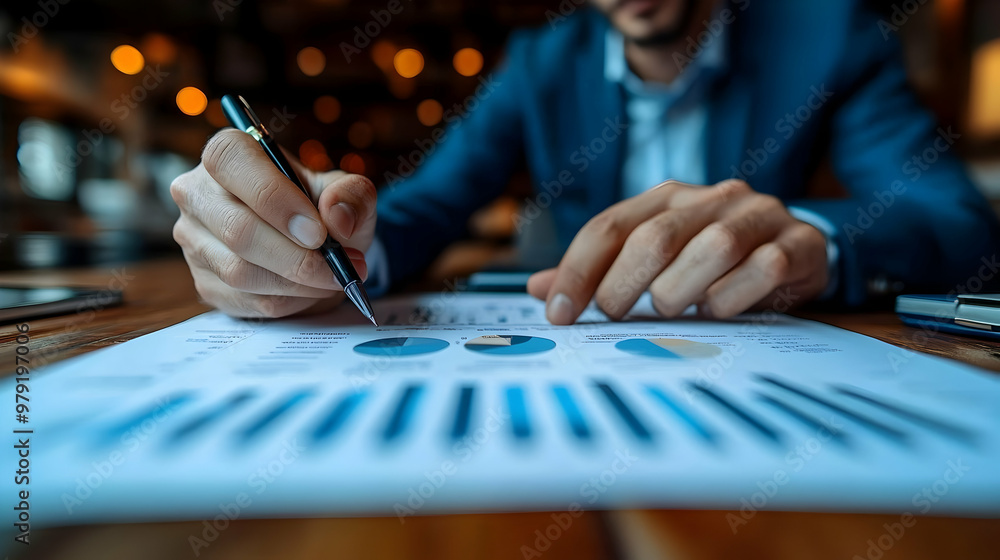 Businessman Analyzing Charts and Graphs Photo Businessman Analyzing Charts and Graphs Photo