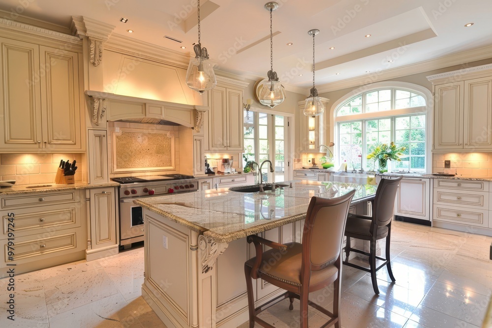 Stylish and elegant kitchen interior in a new apartment Stylish and elegant kitchen interior in a new apartment