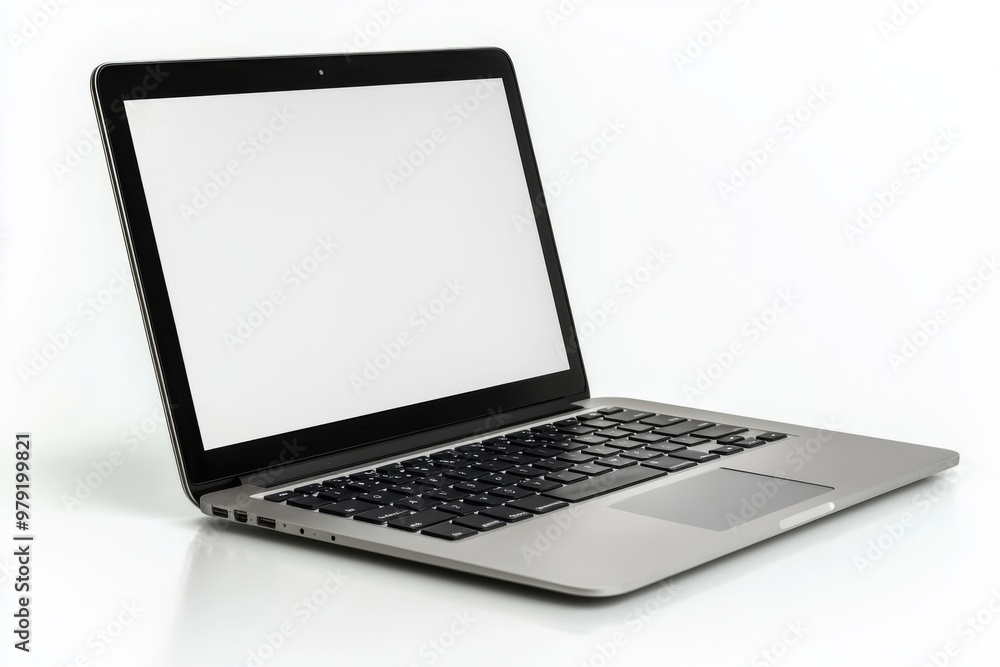 Laptop Mockup on Isolated white background created with Generative AI Laptop Mockup on Isolated white background created with Generative AI