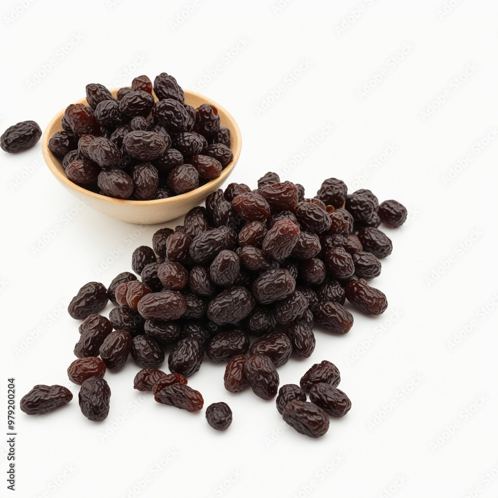 Pile of raisin, isolated on white background Pile of raisin, isolated on white background
