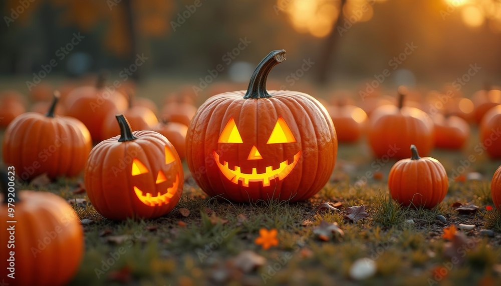 Autumns festive glow with jackolanterns Autumns festive glow with jackolanterns