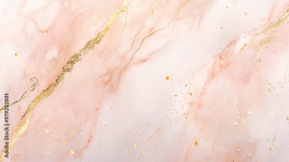 Fototapeta premium A soft pink marble texture with gold accents, perfect for backgrounds or design projects.