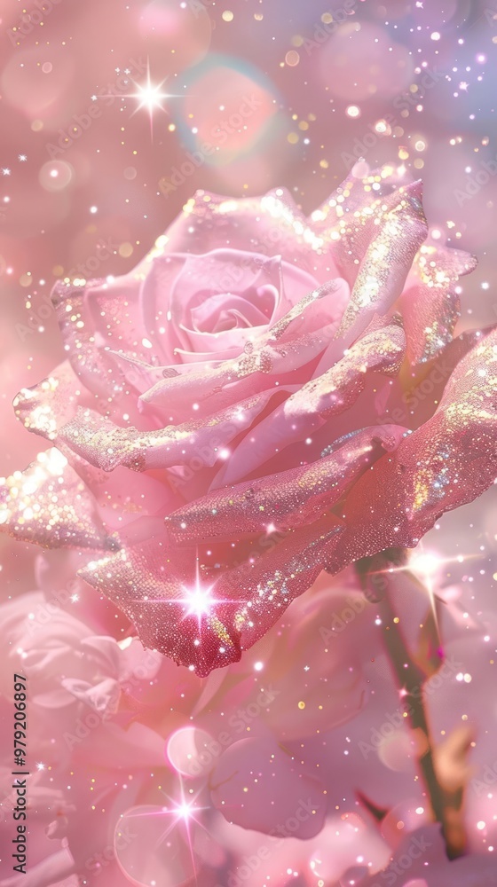 Glittering pink rose fantasy Glittering pink rose fantasy