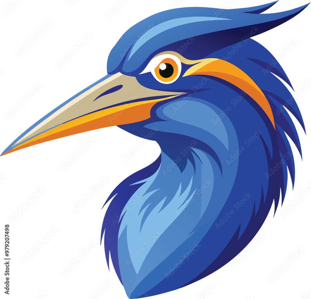 Obraz premium Blue heron head icon