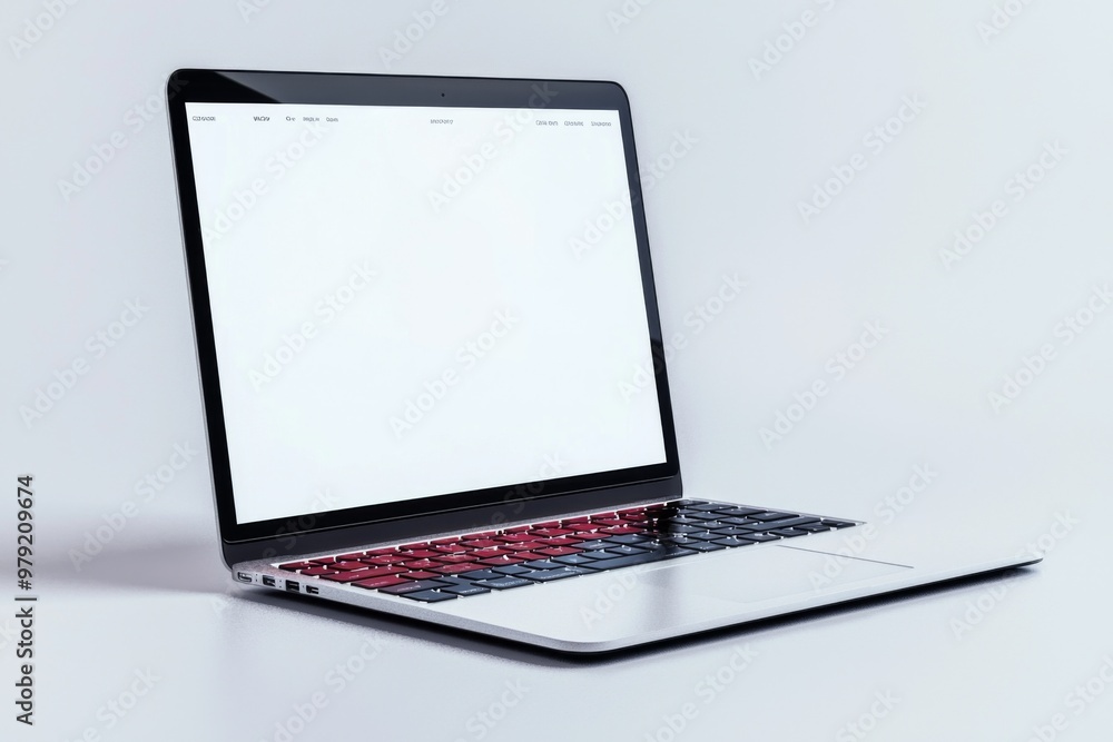 Laptop Mockup on Isolated white background created with Generative AI Laptop Mockup on Isolated white background created with Generative AI