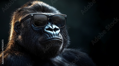Wallpaper Mural A majestic gorilla wearing stylish sunglasses, exuding confidence and personality. Torontodigital.ca
