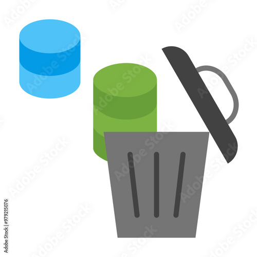 Delete Data Vector Flat Icon Design