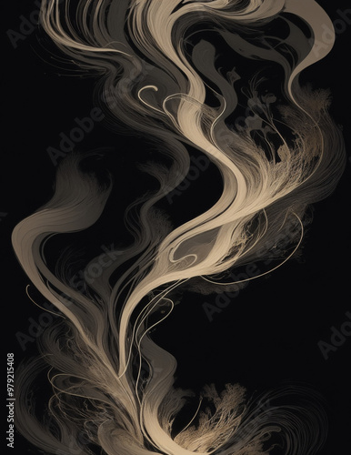 abstract smoke background - abstract black and white smoke background - Generative AI