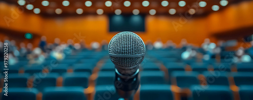 Microphone Photo - Empty Auditorium Stage, Lecture Hall