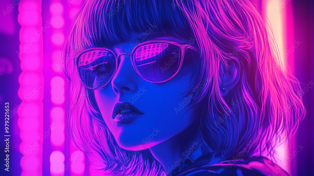 Synthwave anime manga girl, lofi background wallpaper design. anime illustaration
Synthwave anime manga girl, lofi background wallpaper design. anime illustaration