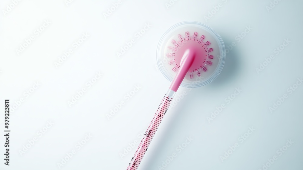 A pink rectal thermometer isolated on a white background. A pink rectal thermometer isolated on a white background.