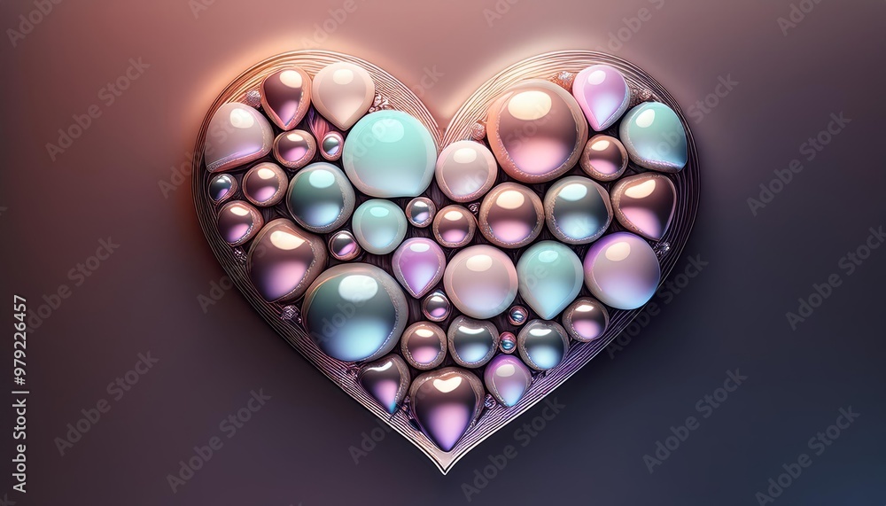 An artistic heart shape filled with colorful, glossy bubbles, showcasing a blend of pastel hues and intricate details. An artistic heart shape filled with colorful, glossy bubbles, showcasing a blend of pastel hues and intricate details.