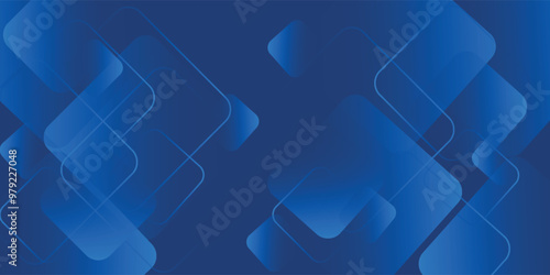 Abstract blue background with glowing geometric lines. Modern blue gradient square shape design. Futuristic technology concept. Suit for brochure, corporate, website, poster, banner, cover, flyer