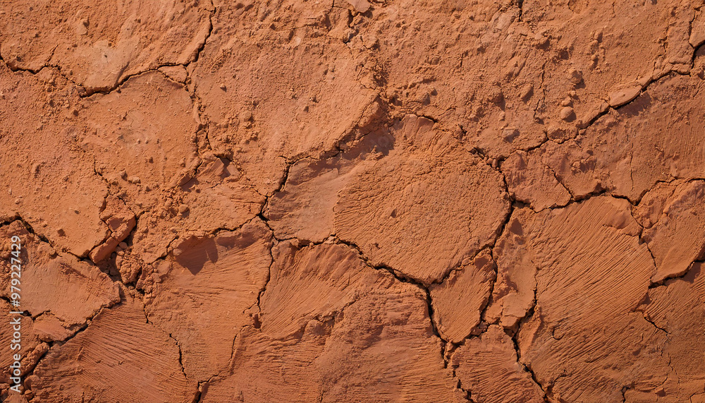 Fototapeta premium texture de surface en terre d'argile rouge naturelle de poterie
