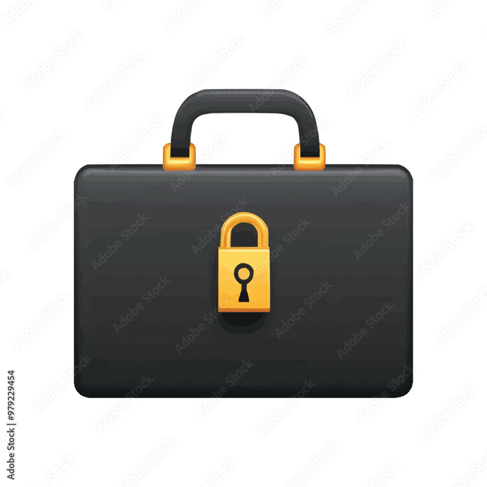 Black business briefcase vector Black business briefcase vector