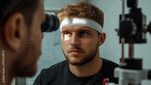 Eye Exam: A Man Undergoes a Comprehensive Eye Examination