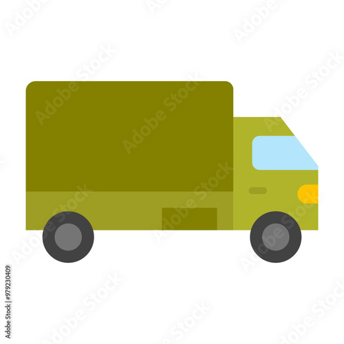 Lorry Vector Flat Icon Design