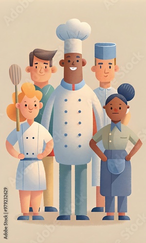 Wallpaper Mural Diverse Chefs from Around the World, Culinary Diversity in Professional Kitchen
 Torontodigital.ca