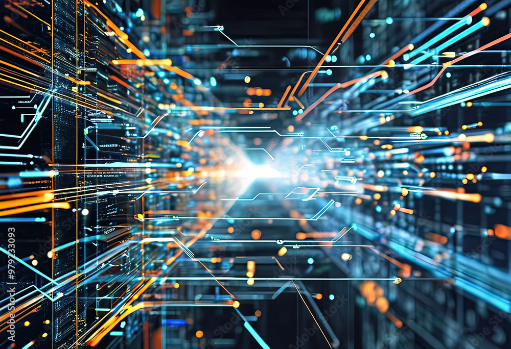 Abstract technology background. Cyber technology AI technology wired network futuristic Abstract technology background. Cyber technology AI technology wired network futuristic