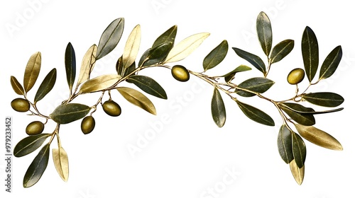 A simple and clear name for the image could be Olive Branch with Olives and Leaves