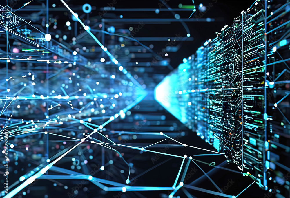 Abstract technology background. Cyber technology AI technology wired network futuristic Abstract technology background. Cyber technology AI technology wired network futuristic