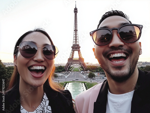 A trendy couple takes a clo...