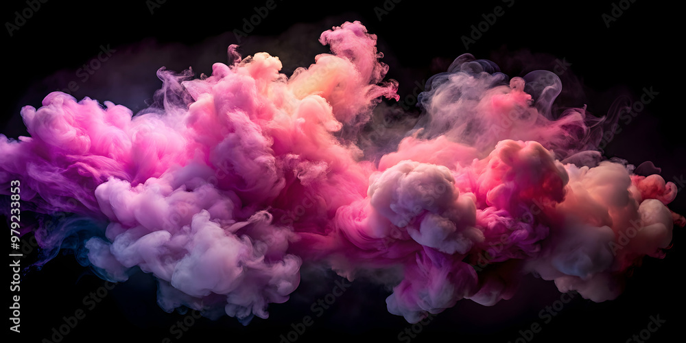 Soft magenta and pink smoke clouds creating a pastel dream on a black canvas , dreamy, abstract, background, soft colors Soft magenta and pink smoke clouds creating a pastel dream on a black canvas , dreamy, abstract, background, soft colors