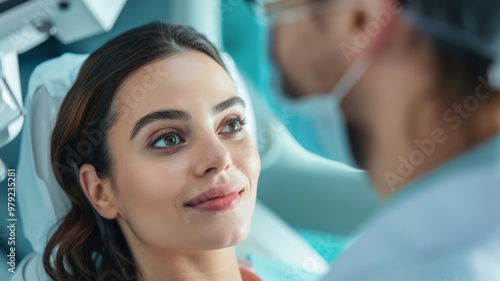 Woman Smiling at Doctor During Medical Examination