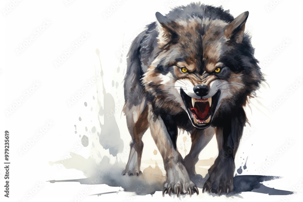 Naklejka premium Wolf mammal animal aggression.