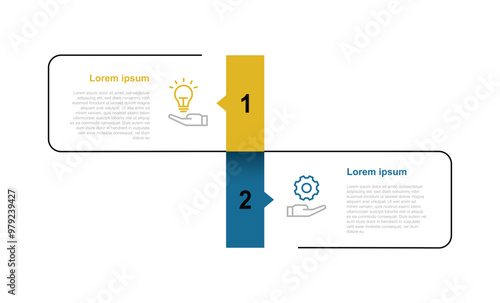 Design template infographic vector element with 2 step process or option suitable for business information and web presentation