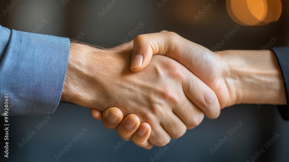 Closeup of two hands shaking, symbolizing agreement and partnership. Closeup of two hands shaking, symbolizing agreement and partnership.