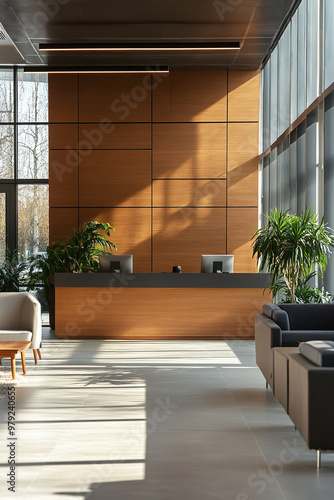 Logistic building with a well-designed reception area for client interactions photo