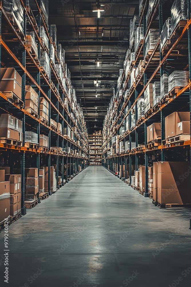 custom made wallpaper toronto digitalLogistic warehouse with high shelves, large aisles, and efficient storage solutions