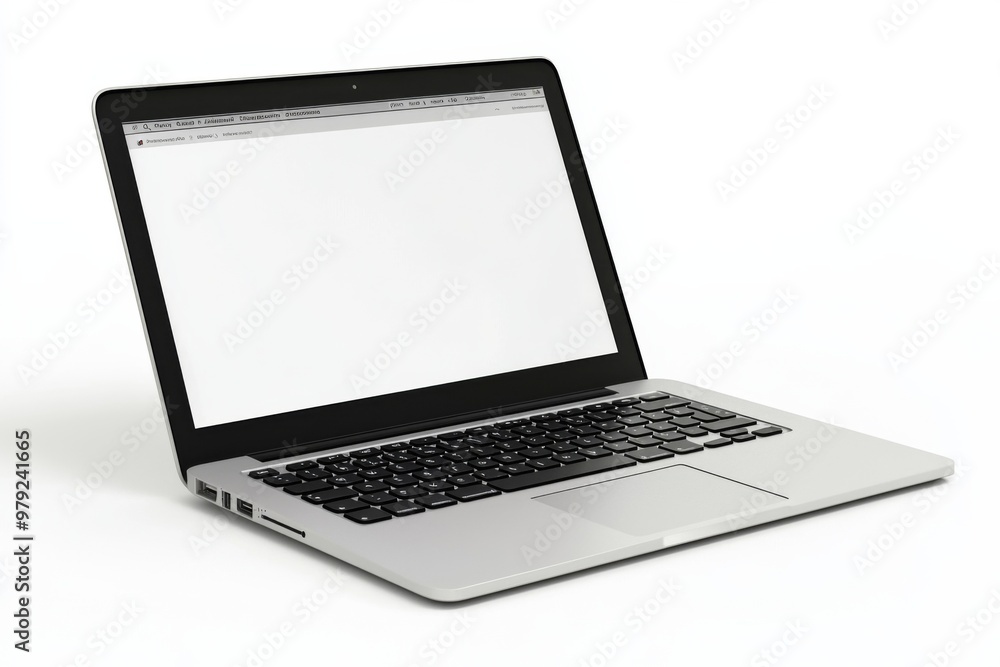 Laptop Mockup on Isolated white background created with Generative AI Laptop Mockup on Isolated white background created with Generative AI