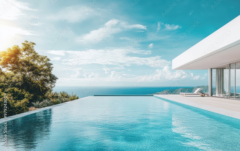Fototapeta premium clean and beauty modern pool stock photo --ar 8:5 --v 6.1 Job ID: 597b1d32-65c0-4507-9b66-1a13ce216e19
