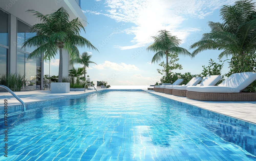 Fototapeta premium clean and beauty modern pool