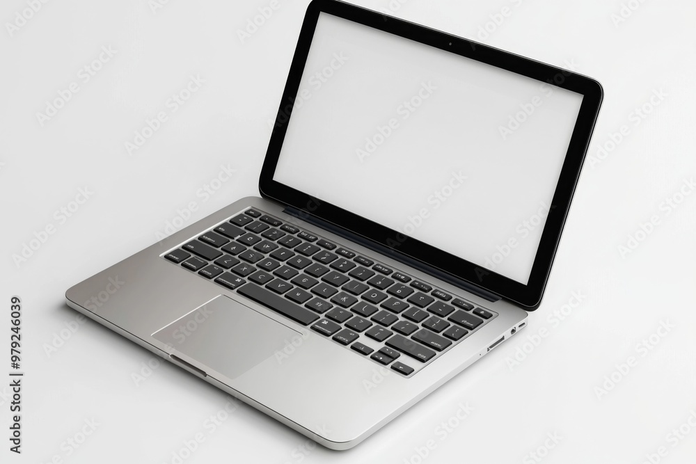 Laptop Mockup on Isolated white background created with Generative AI Laptop Mockup on Isolated white background created with Generative AI