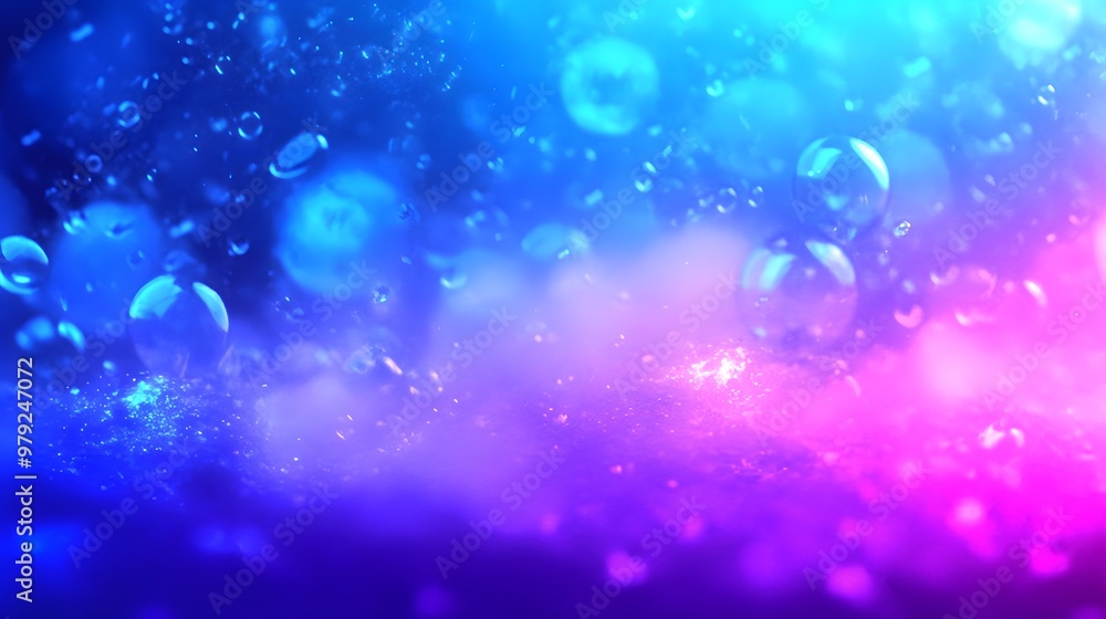 Abstract Blue Pink Bokeh Background with Bubbles Abstract Blue Pink Bokeh Background with Bubbles
